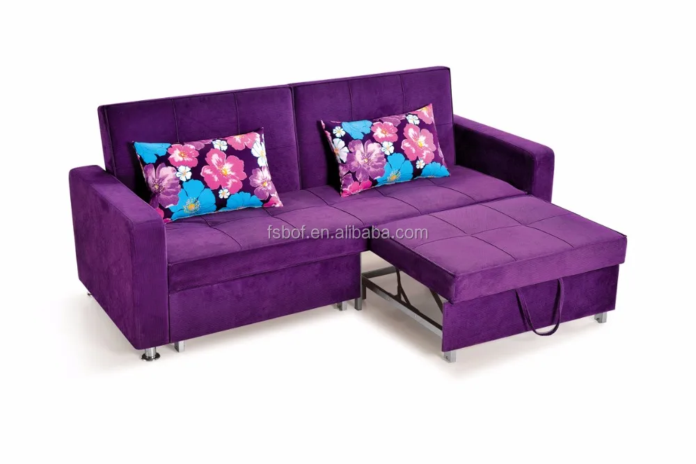 Home Furniture Living Room Wrought Iron Fabric Sofa Cum Bed Designs