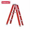 4 steps 150kg loading capacity red color fiberglass insulation folding step ladder