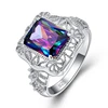 Vintage Design Big Rectangle Diamond Ring 2 Carat Diamond Engagement Rings For Fashion Women Wholesale