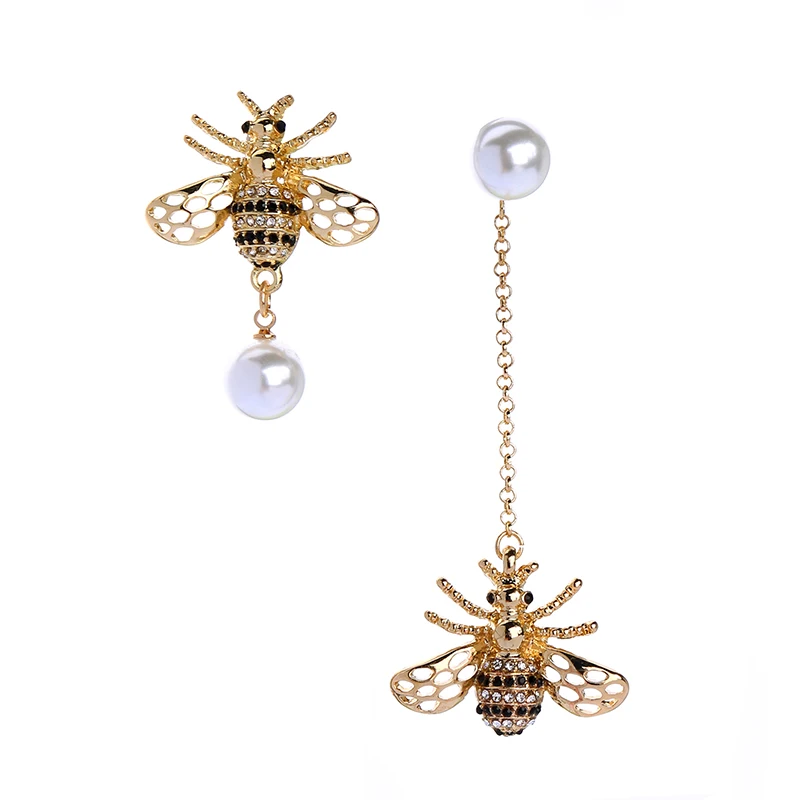 

ed01701c Gold Plated Bee Designs Earrings For Women 2019, As picture