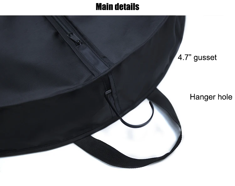 Custom bing Handle 420d Polyester Large Suit Cover Garment Bag With