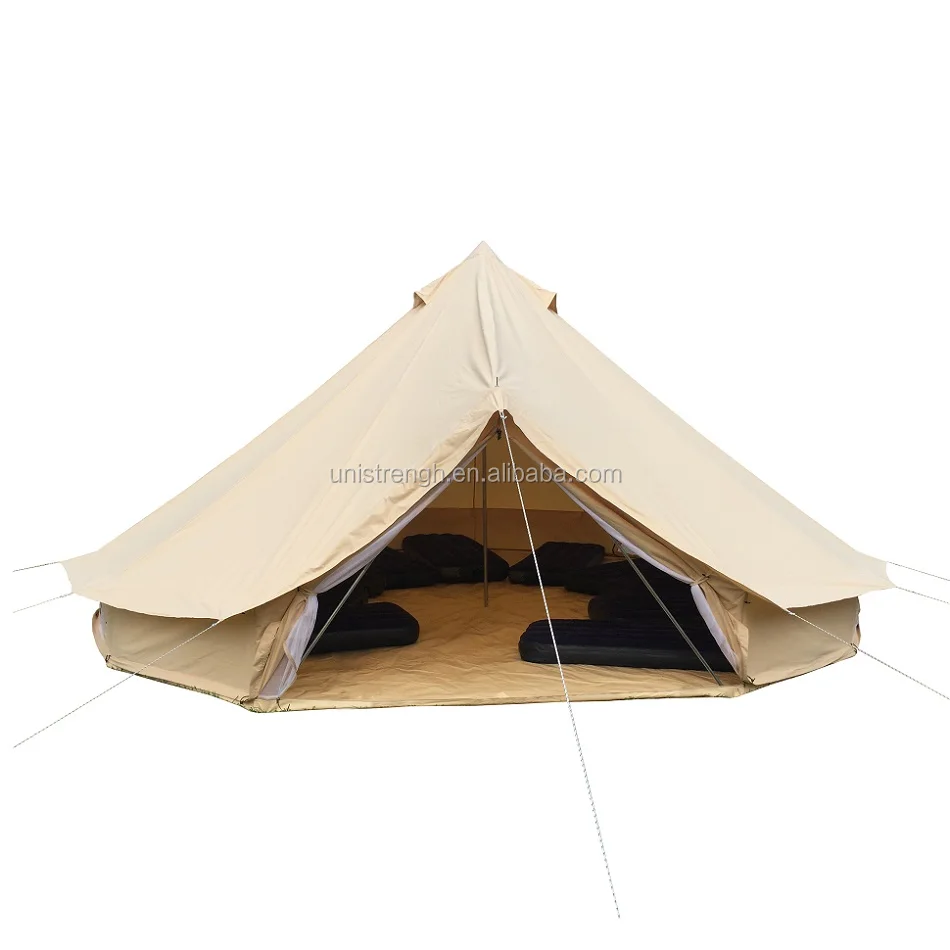 

Best Festival Glamping 5m UK Canvas Bell Tents for Sale, White or beige or according to your requirements.