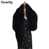 SF0296 new fashion tail fox fur shawl collar Fox Fur Whole Skin Thickening Scarf