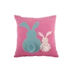 High Quality Pink 12 inch Home Sofa Decor Square Pillows Canvas Bunny Pattern Easter Throw Pillow