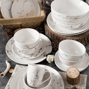 Image of Custom logo Ceramic Plates, Wholesale Cheap Ceramic marble Porcelain Dishes