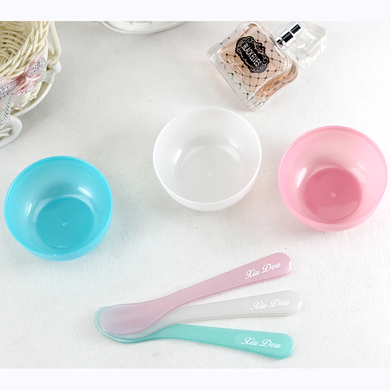 Cosmetics Beauty DIY Makeup Plastic Face Mask Bowl Set with spoon spatula