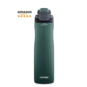 Image of Contigo 2063296 Autoseal Chill Water Bottle, 24 oz, dual-wall vacuum insulation keeps drinks cold up to 28 hours,AUTOSEAL button