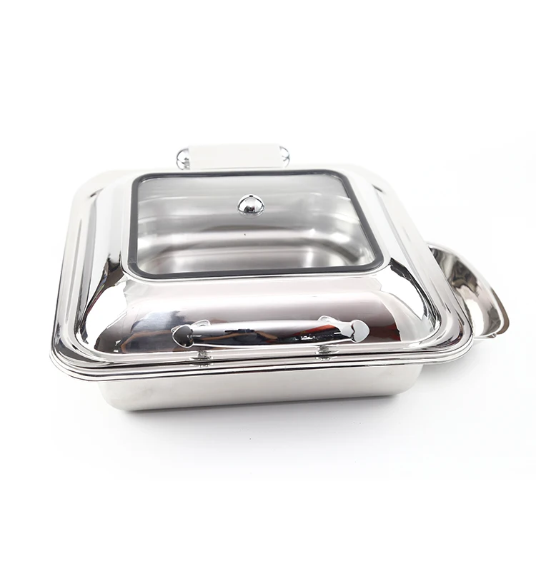 Square Glass Lid Stainless Steel Elegent Chafing Dish Buy Glass Lid Chafing Dish,Square