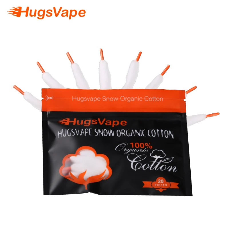 

Hugsvape 20pcs per bag organic cotton pack cotton fabric vape cotton for electronic vape, N/a