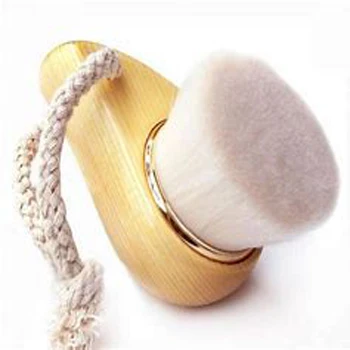 

Wooden Handle Facial Cleansing Brush Comfortable Fine Bristle Face Brush or Pore Cleaning Silk Facial Scrub, Optional