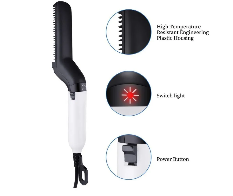 New Product Ideas 2019 Portable Heating Beard Straightener Beard Straightener for men with Anti-Scald