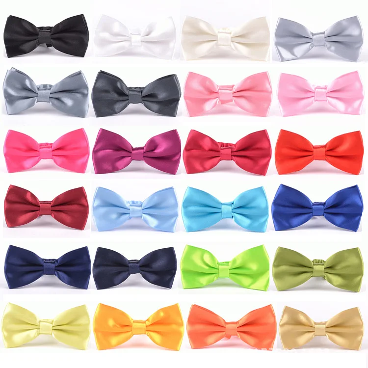 
China factory bow tie wholesale custom design pure color wholesale bow tie for men 