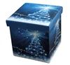 sample free !Christmas tree Polyester Folding Storage Ottoman Stool Foot Rest Seat with LED