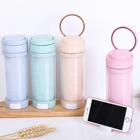 

Food Grade Wheat Straw Water Bottle With Cup Phone Holder