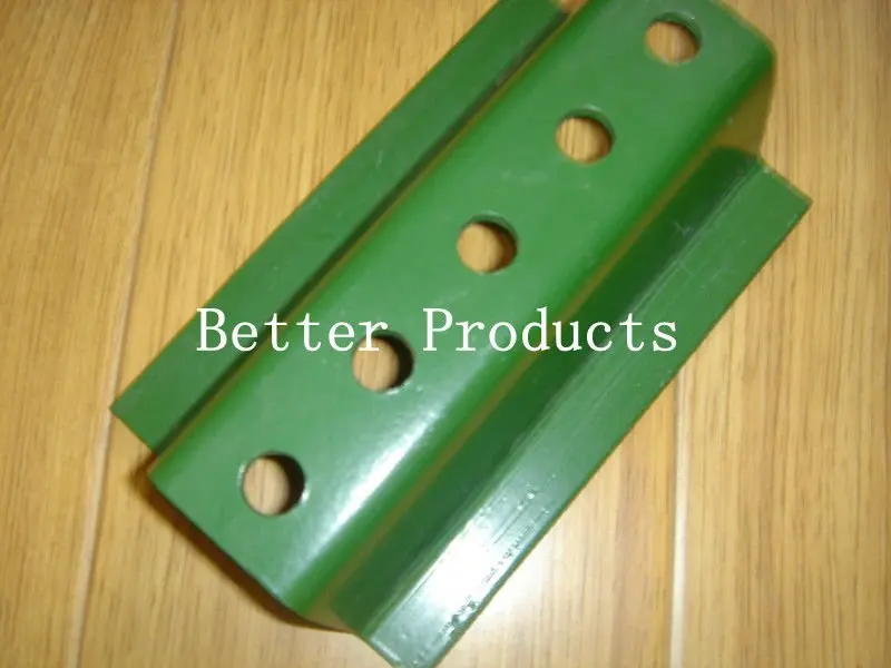 8 Foot Perforated Green painted U-channel Sign Post | U shape fence posts