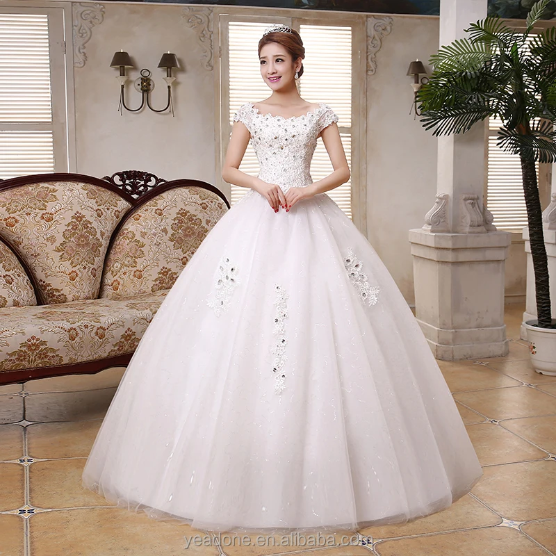 

2019 China Factory Wholesale Rhinestone Lace Guipure Wedding Dresses