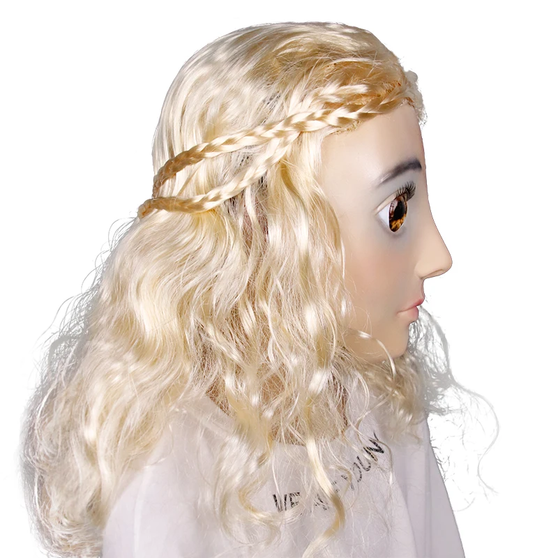 
Molezu Cospaly Costume Sexy Beauty Girl Full Face Mask Cute Realistic Latex Barbie Doll Party Masks OEM Manufacturer 