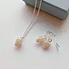 925 Sterling Silver Delicate Fruit Pine Cone Jewelry Set of Necklace Earrings
