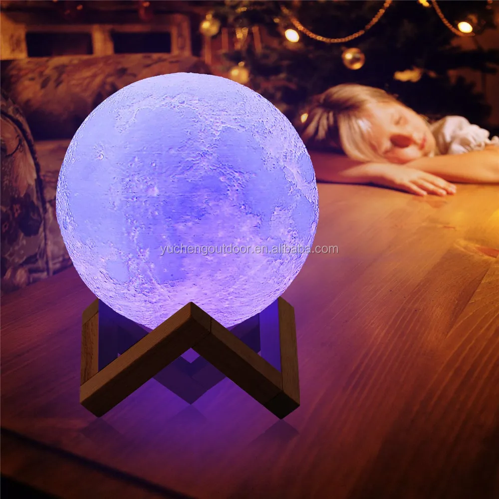 Rechargeable Battery Luna Moon Lamp Earth Lamp Night Light 3d Printed