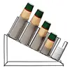 Angled 5 Section Coffee Cup Dispenser Metal Wire Rack Paper Cup & Lid Organizer Holder