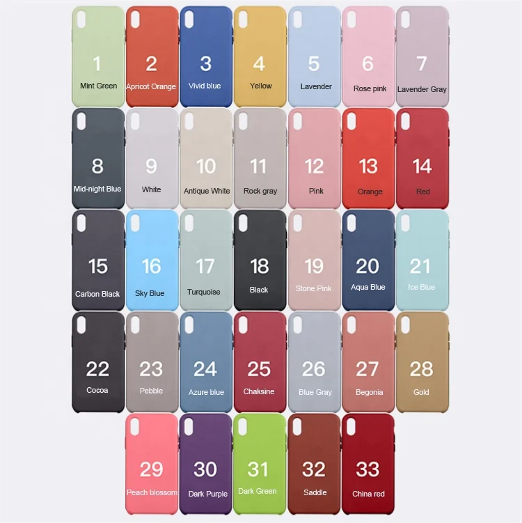 

For apple Xs Max silicone case with microfiber ,for iphone Xr silicone case with logo, Official 33 colors