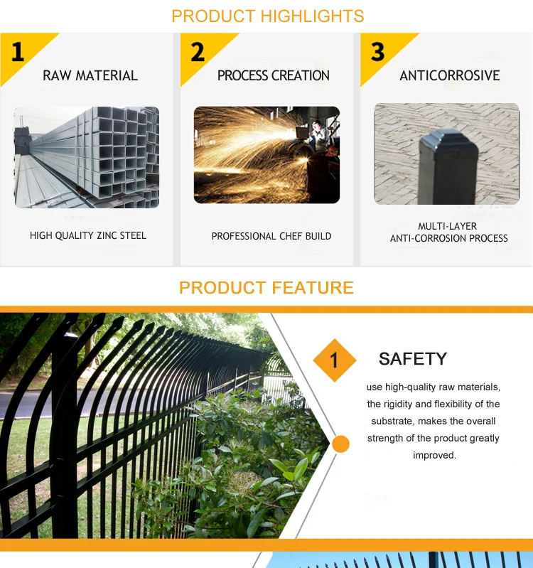 curve spear steel fence 04