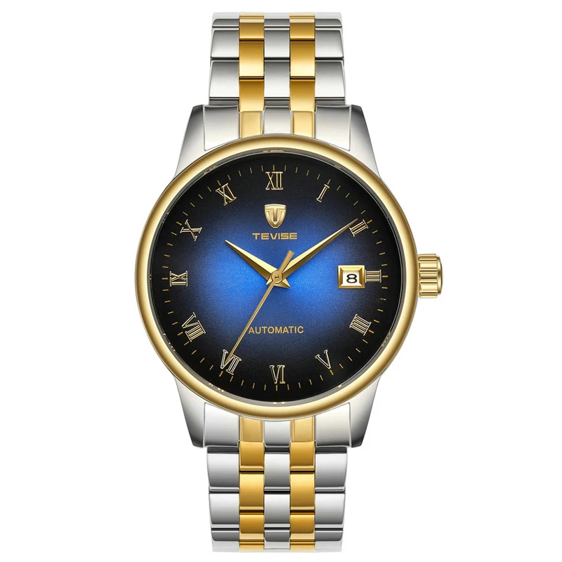 

WJ-7651 TEVISE NT80 Star Men Mechanical Watch Personality Dial Automatic Date Fashionable Business Men Wristwatch, Mix