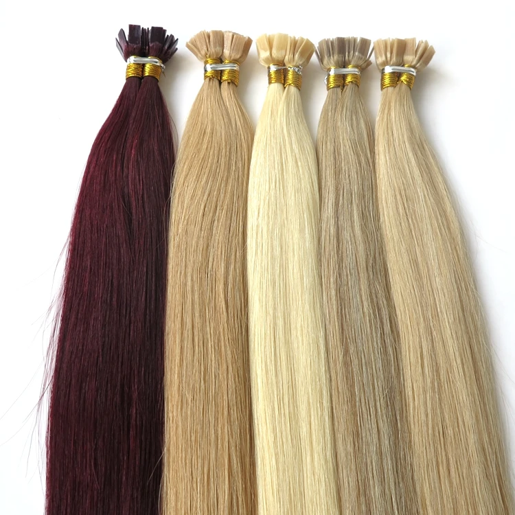 

20inch 60A# 1.0g/strand 75s Wholesale Virgin Russian Remy Keratin Bond Flat Tip Hair Extensions