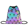 Colorful laster PU backpack drawstring bag Simple waterproof travel backpack