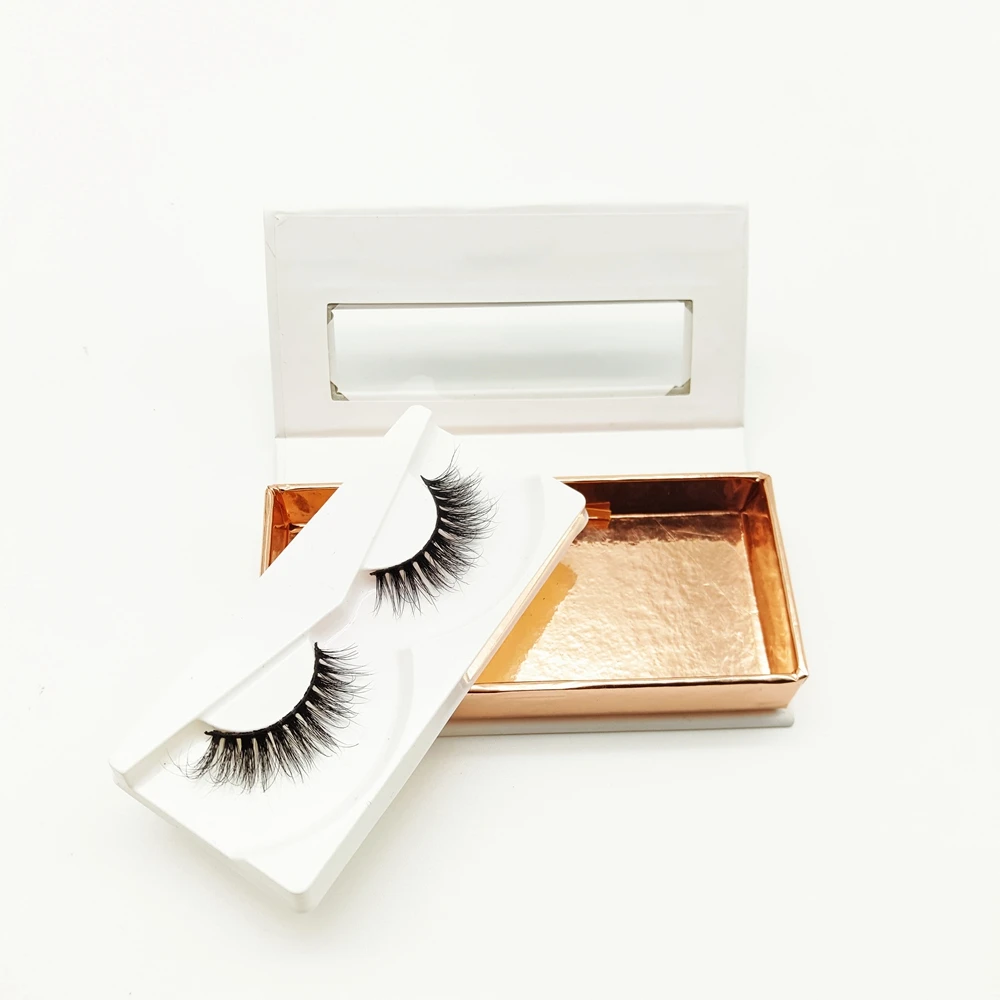 

3d 100% mink fur natural and light weight eyelash custom packaging, Black