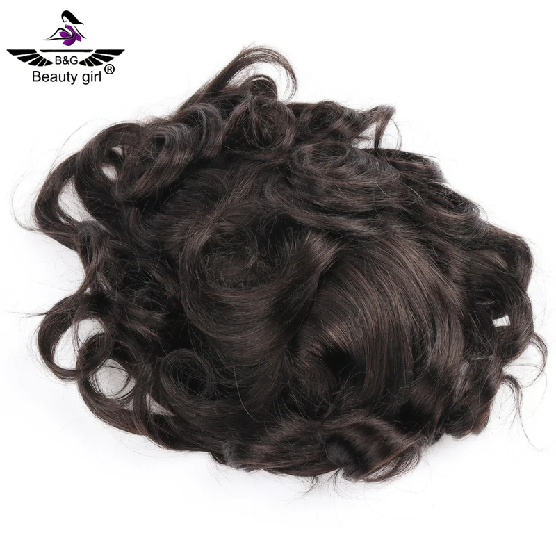 Swiss Lace Replacement Piece Topper Real Human Hair Toupee Wigs