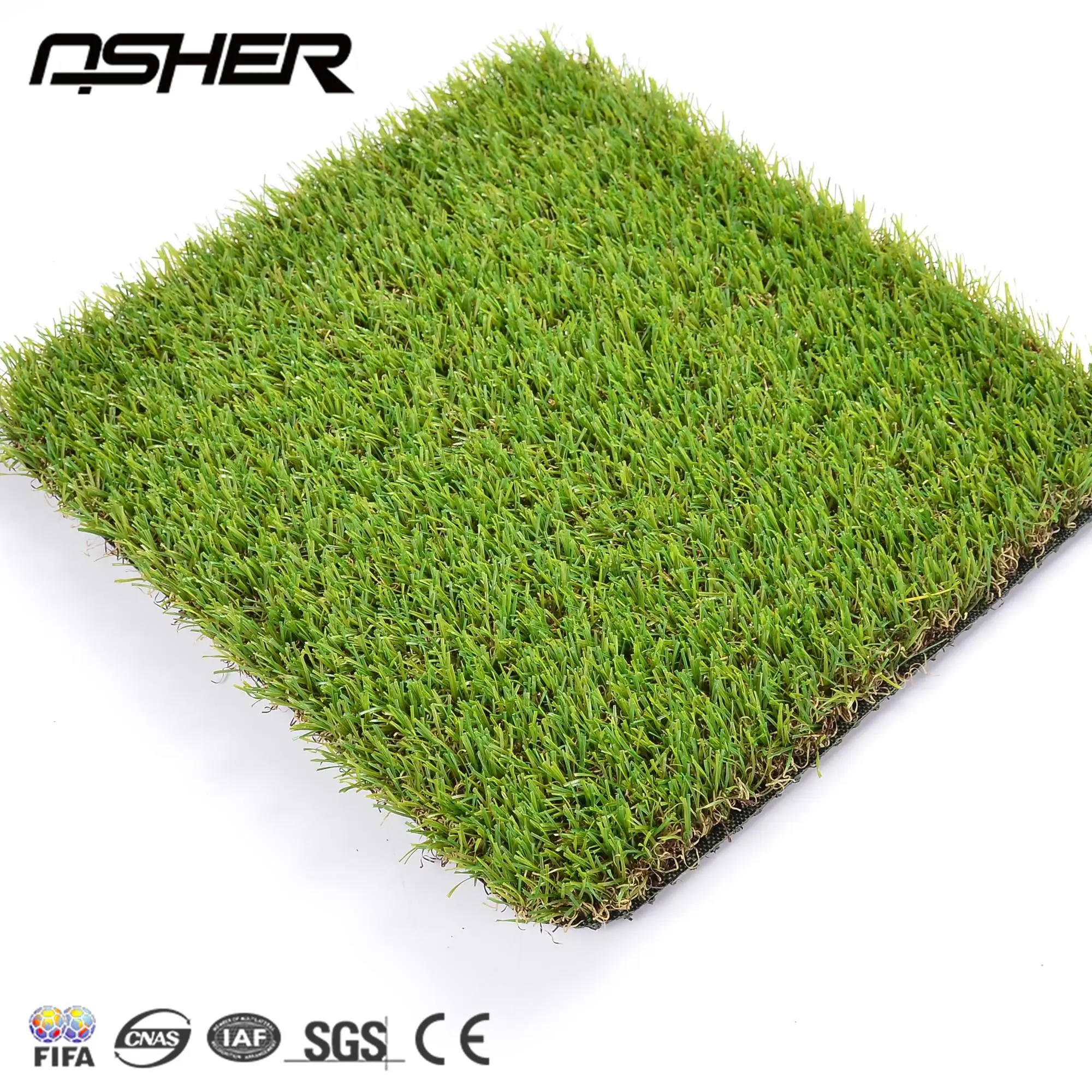 

ASHER 25mm free sample four colors anti-uv garnish artificial grass for garden, Green&brown