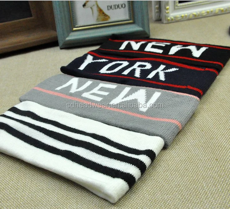 Knitting pattern jacquard logo acrylic wool sports headhands.png