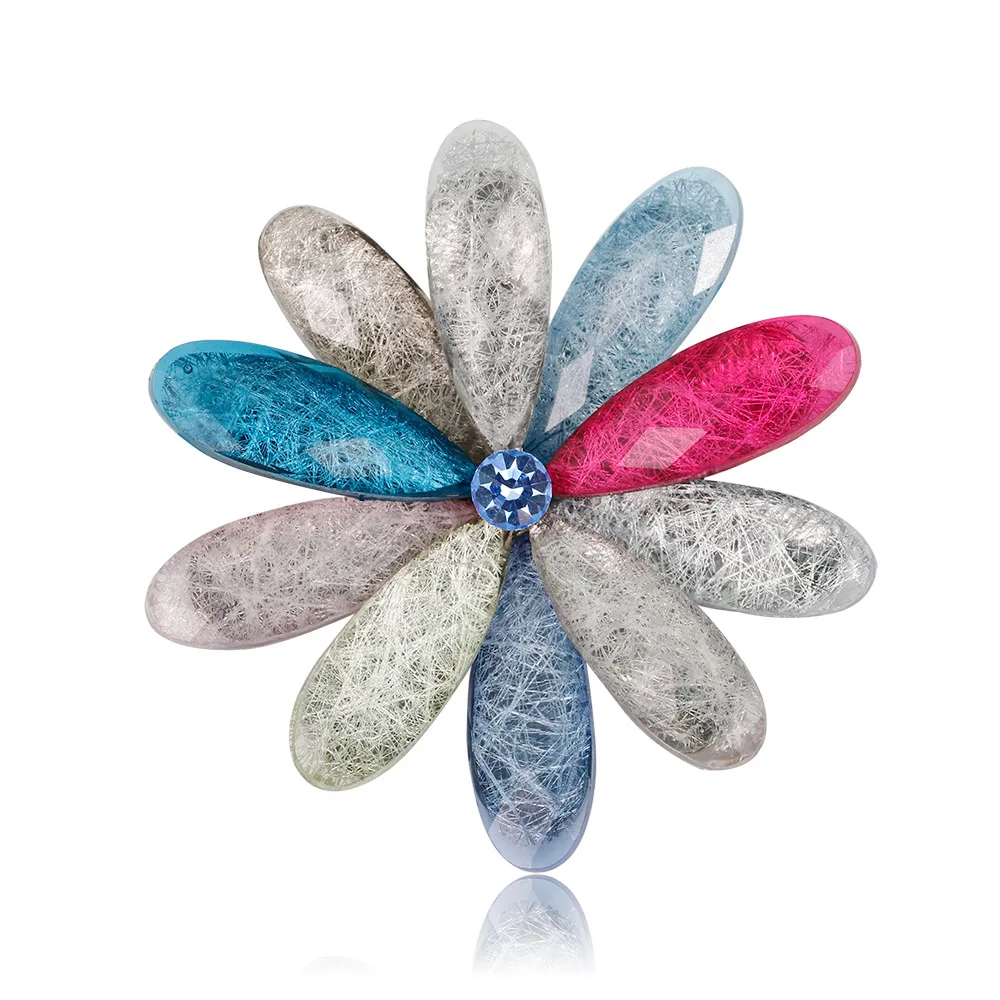 

Custom jewelry colored acrylic shawl pin brooch petals flower brooches