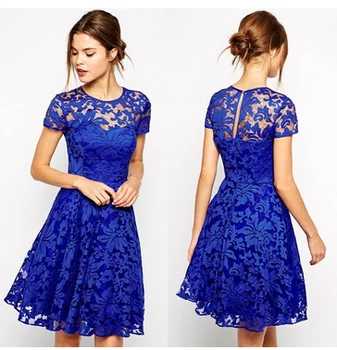 Evening Designs Knee Length Short Latest  Formal  Lace Dress  