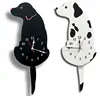 2018 Amazon explosion models diy clocks Living room acrylic swing tail dog home creative wall clock