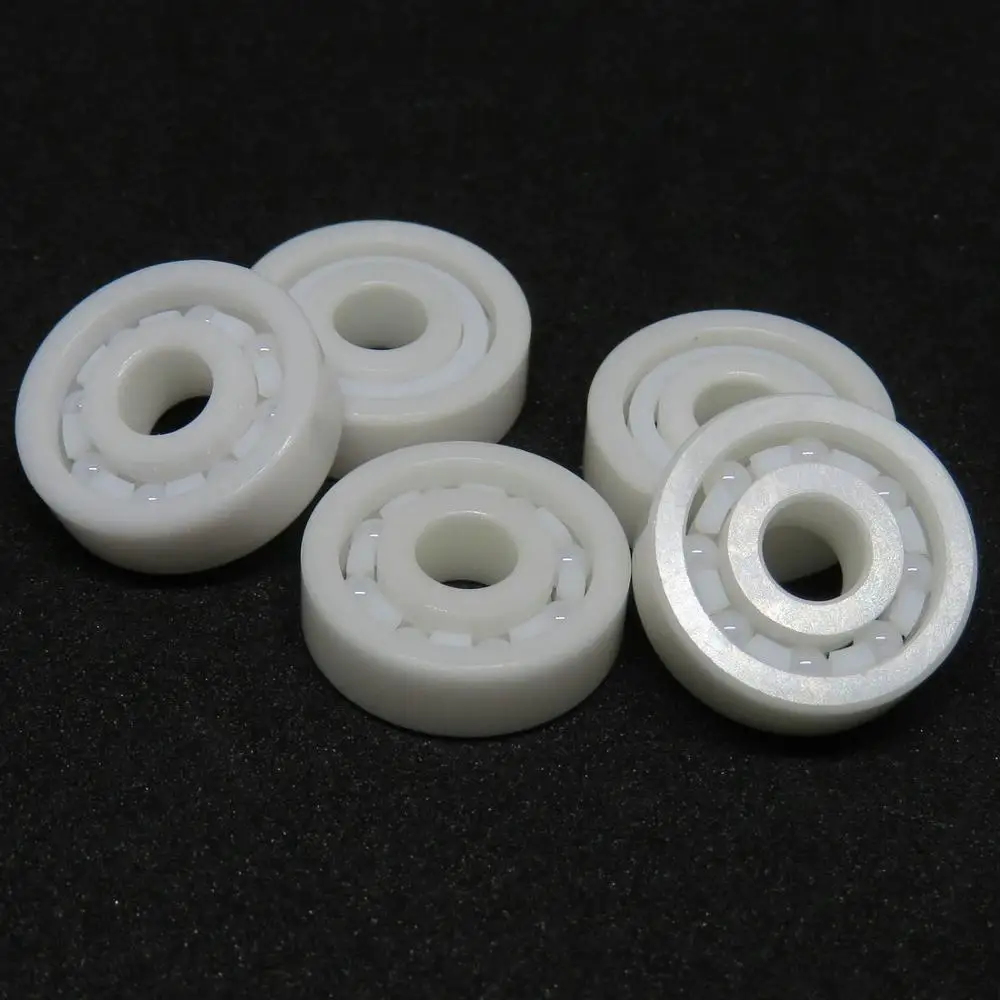 Skate white 608 8*22*7mm Full Ceramic Deep Groove Ball Skateboard Longboard Bearings