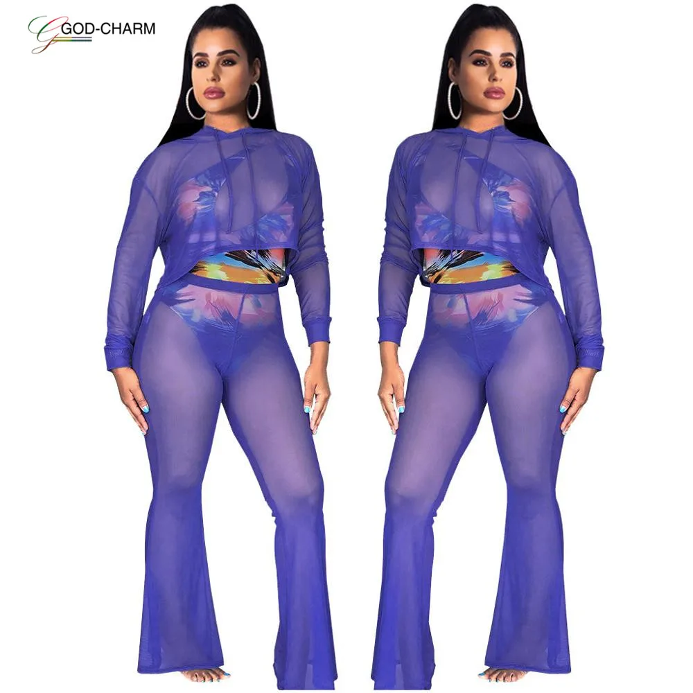 

*GC-66862255 2022 new arrivals Wholesale Sexy Mesh Women Good quality Two Piece Sets Transparent 2pcs Set Woman African Clothing