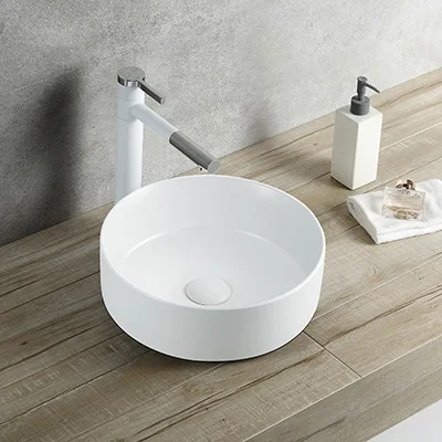 
MEIYANI supplier above counter basin engineered one piece bathroom sink matte white wash basin 