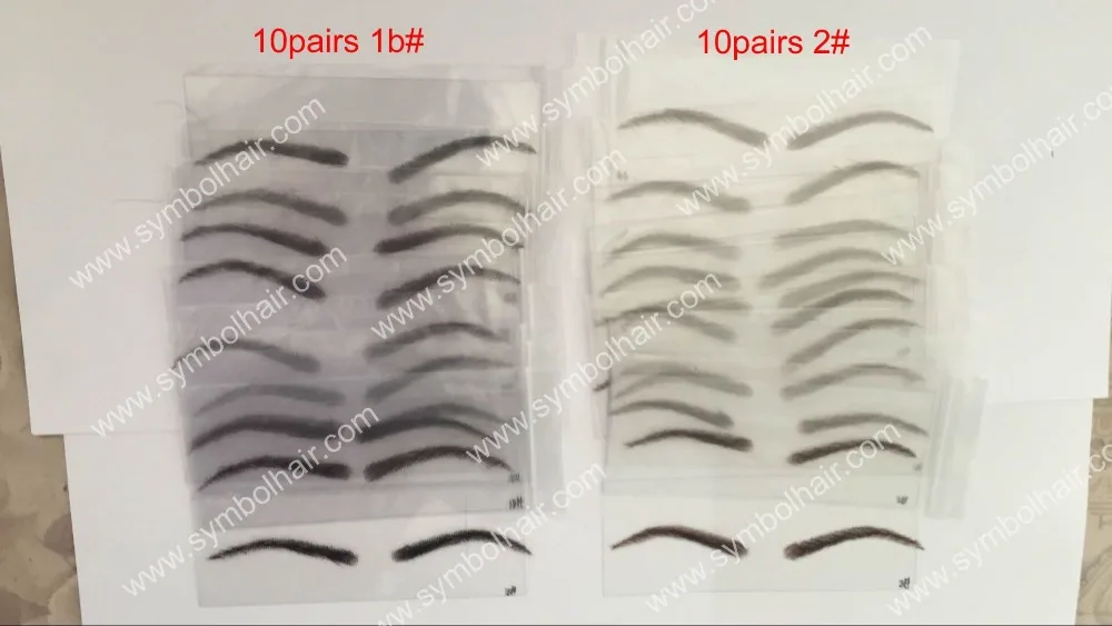 

different color human hair hand tied lace eyebrow