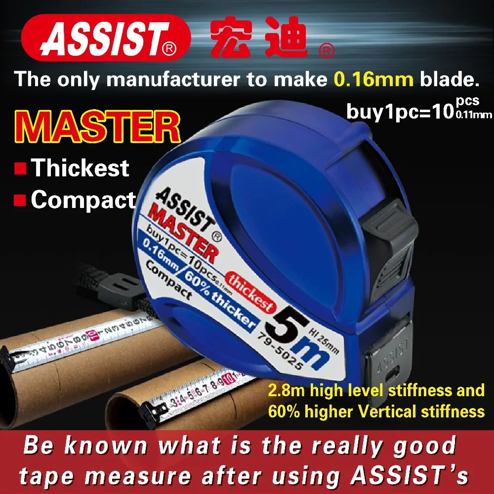 Retractable Blade Great Graduation 0.115mm Abs Case Measuring Tape