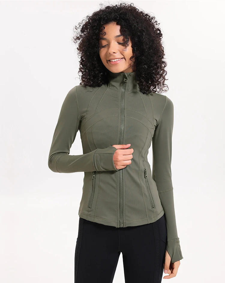 

Factory Cheap Wholesale Women Elastic Compression Slimming Fitness Yoga Wear Sports Yoga Jackets, Customized colors