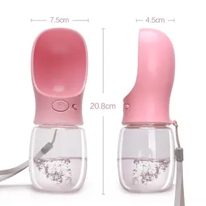 Image of Portable Dog Water Bottle, Keeper Pet Water Dispenser Antibacterial Food Grade Leak Proof Dog Cat Travel Drink Bottle Bowl