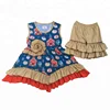 OEM/ODM All Over Printing Wholesale Baby Clothing Set Back To School Fashion Kids Outfits Boutique Baby Girl Clothes Sets