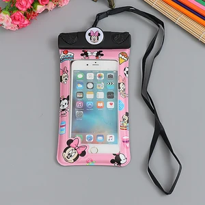 Clear Water Proof Phone Pouch Diving Sports Cartoon Style Floating Waterproof Phone Cover Bag for Summer Vocation