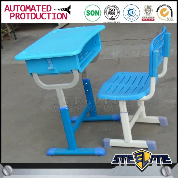 Cheap Price Adjustable Kids Plastic Attached School Desks And Chair