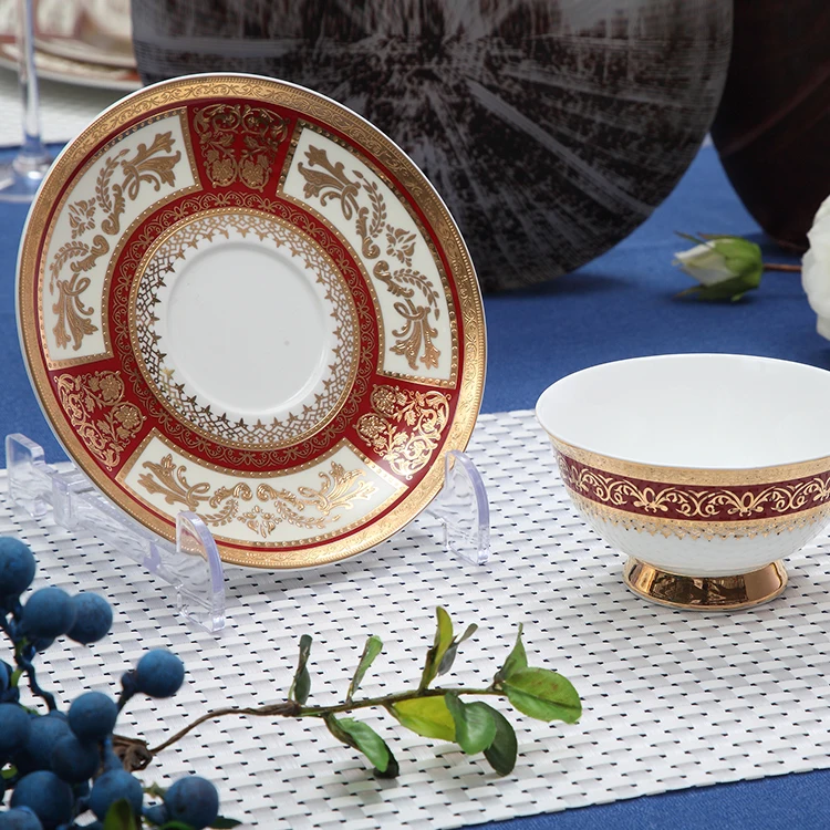 European style bone china dinnerware luxury porcelain dinner set for hotel