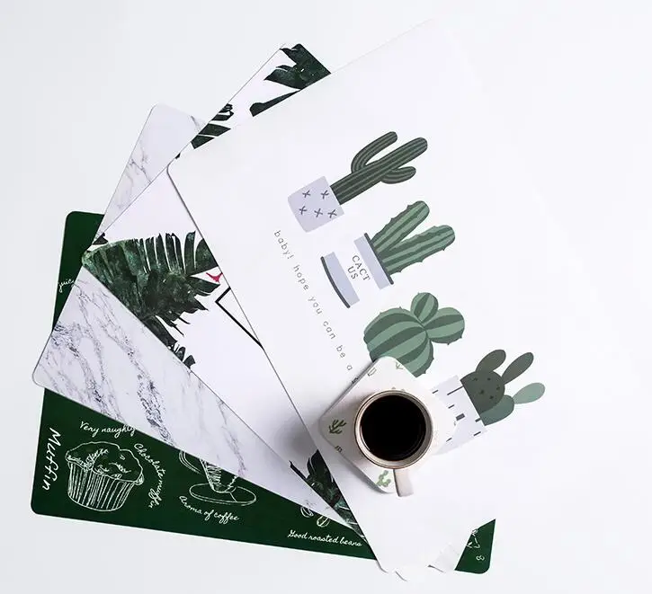 

Printed PVC Place Mat Silicone thin plastic mat plastic table placemat