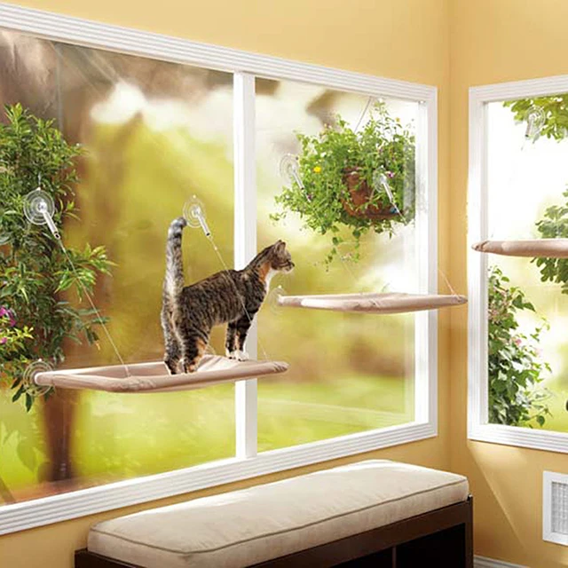 

Safe Comfortable Window Mounted Seat Cat Hammock Bed