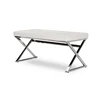 Baxton Studio Herald Modern and Contemporary Stainless genuine top grain leather bench